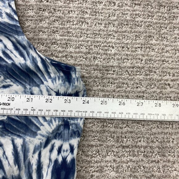 Thyme Maternity Sleeveless Shirt Women Size Extra Large XL Blue White Floral - Picture 5 of 6